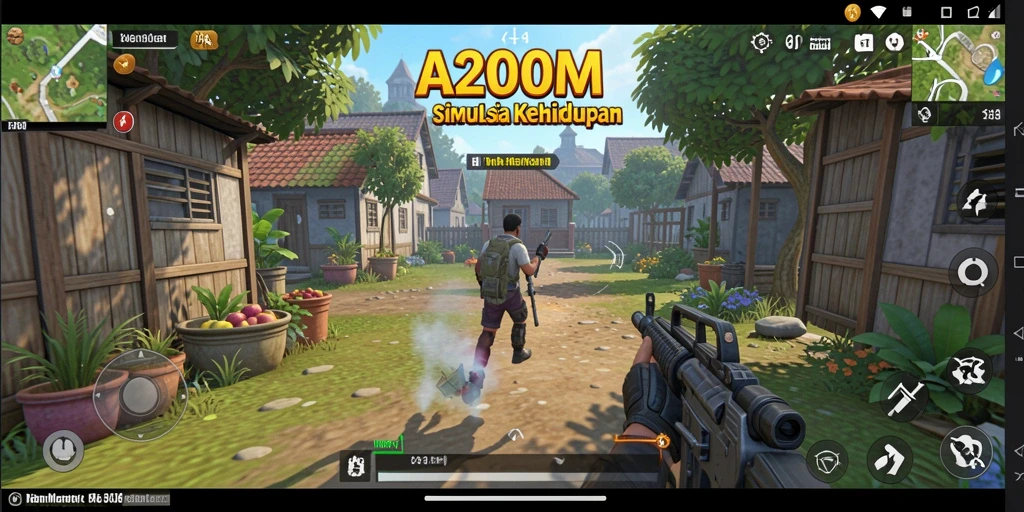 Tampilan gameplay A200M yang menampilkan simulasi kehidupan yang menarik.