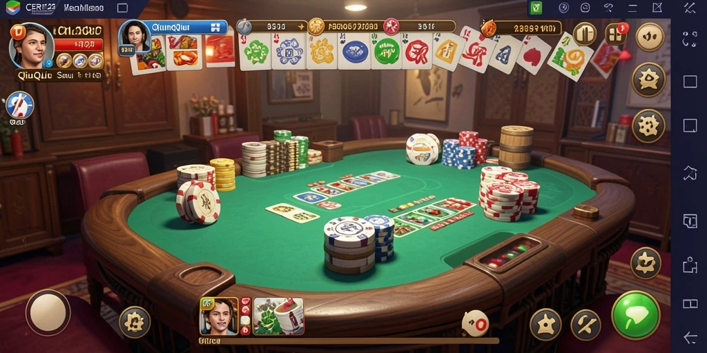 Tampilan seru gameplay QiuQiu di CERI123, penuh strategi dan tantangan.