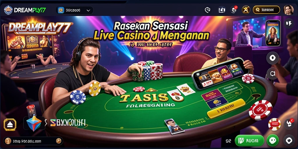 Tampilan gameplay Live Casino yang memukau di DREAMPLAY77.