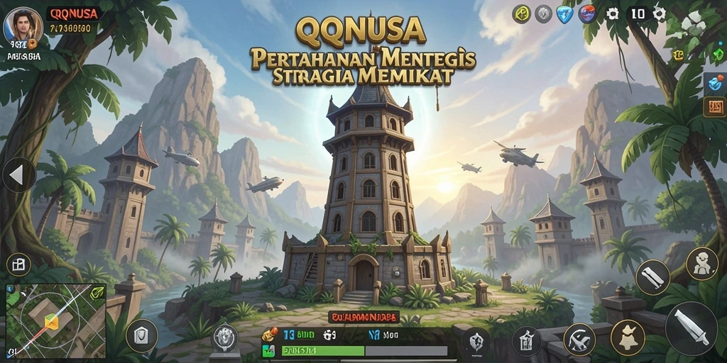 Tampilan menarik dari gameplay Tower Defense di QQNUSA.