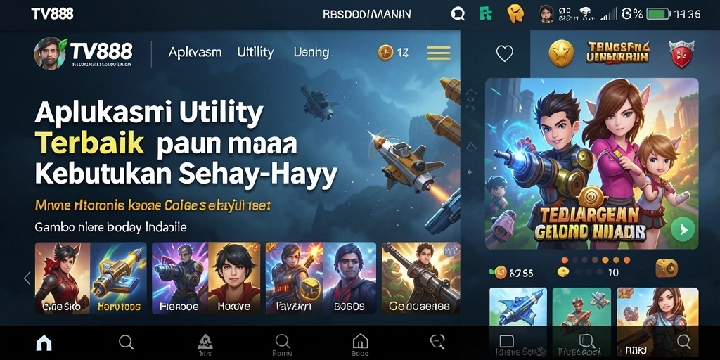 Tampilan antarmuka TV888 yang modern dan fungsional.