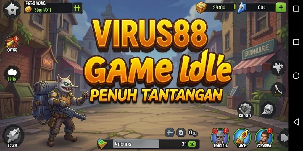Tampilan gameplay seru dari VIRUS88 dengan elemen Idle yang khas.