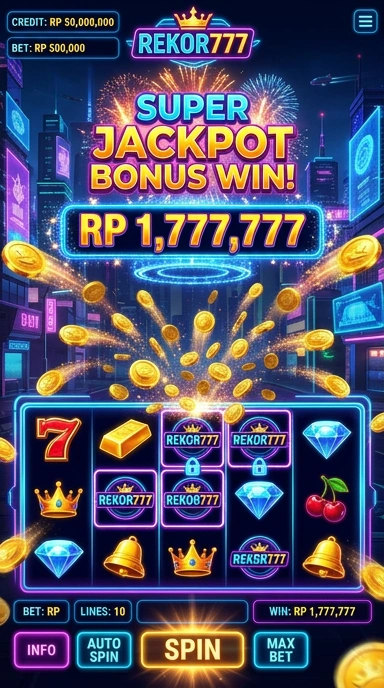 Tampilan beranda aplikasi rekor777 yang user-friendly.